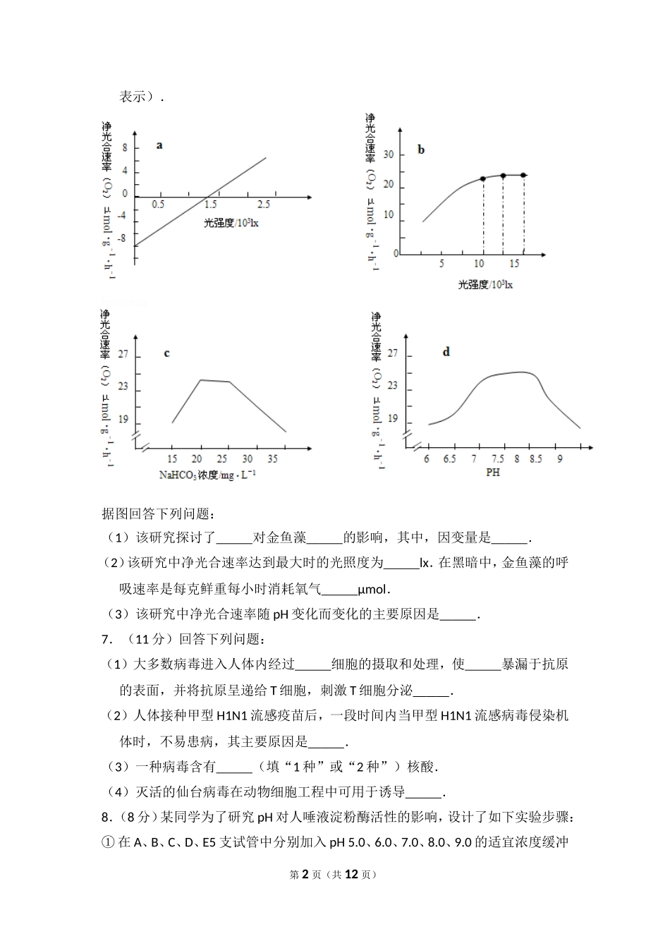 2012年全国统一高考生物试卷（大纲版）（含解析版）.doc_第2页