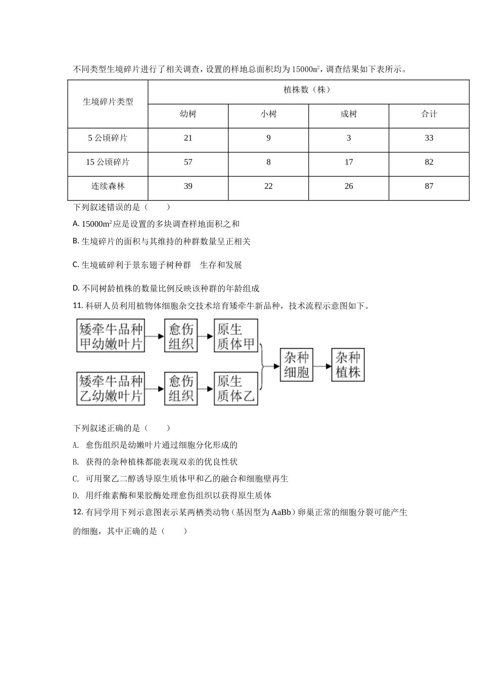 2021年高考生物（福建卷）原卷版.doc_第3页