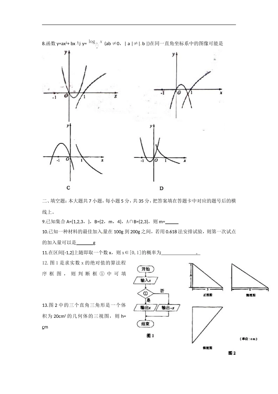 2010年湖南高考文科数学试题及答案word版.doc_第2页