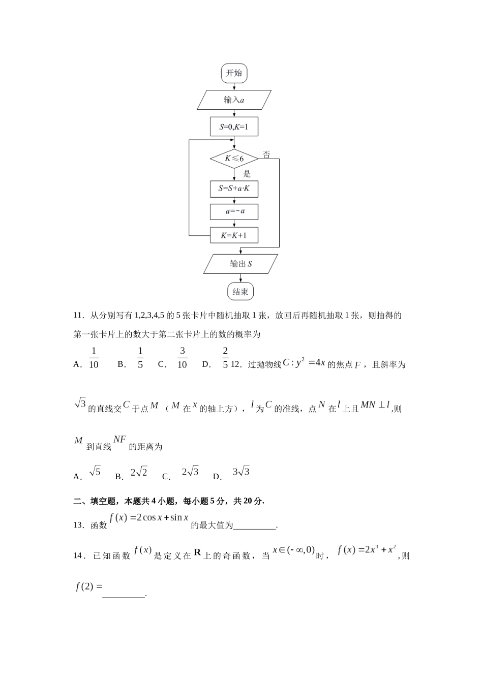 2017年高考文科数学陕西卷试题与答案.docx_第3页