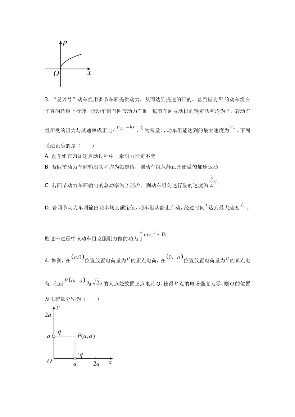 2021年湖南省新高考普通高中学业水平选择性考试（湖南物理卷）含答案解析.doc_第2页