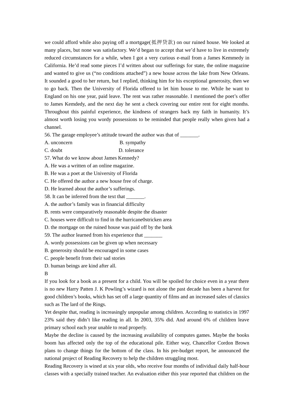 2007年山东卷英语高考试题及答案.doc_第3页