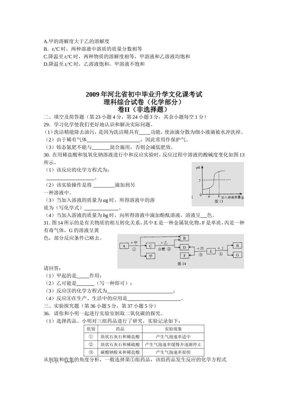 2009河北省中考化学试题及答案.doc_第2页