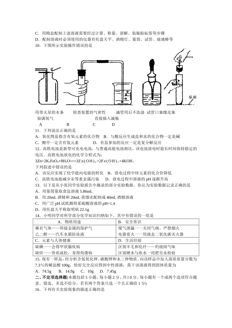 2009年江苏省镇江市中考化学试卷及答案.doc_第2页