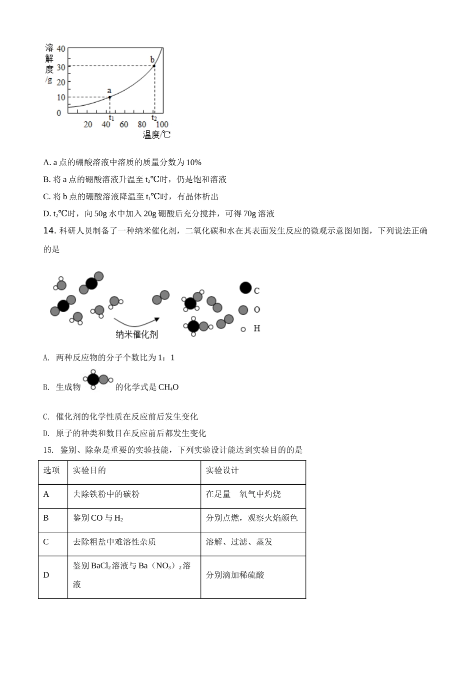 广东省2021年中考化学试题（原卷版）.doc_第3页