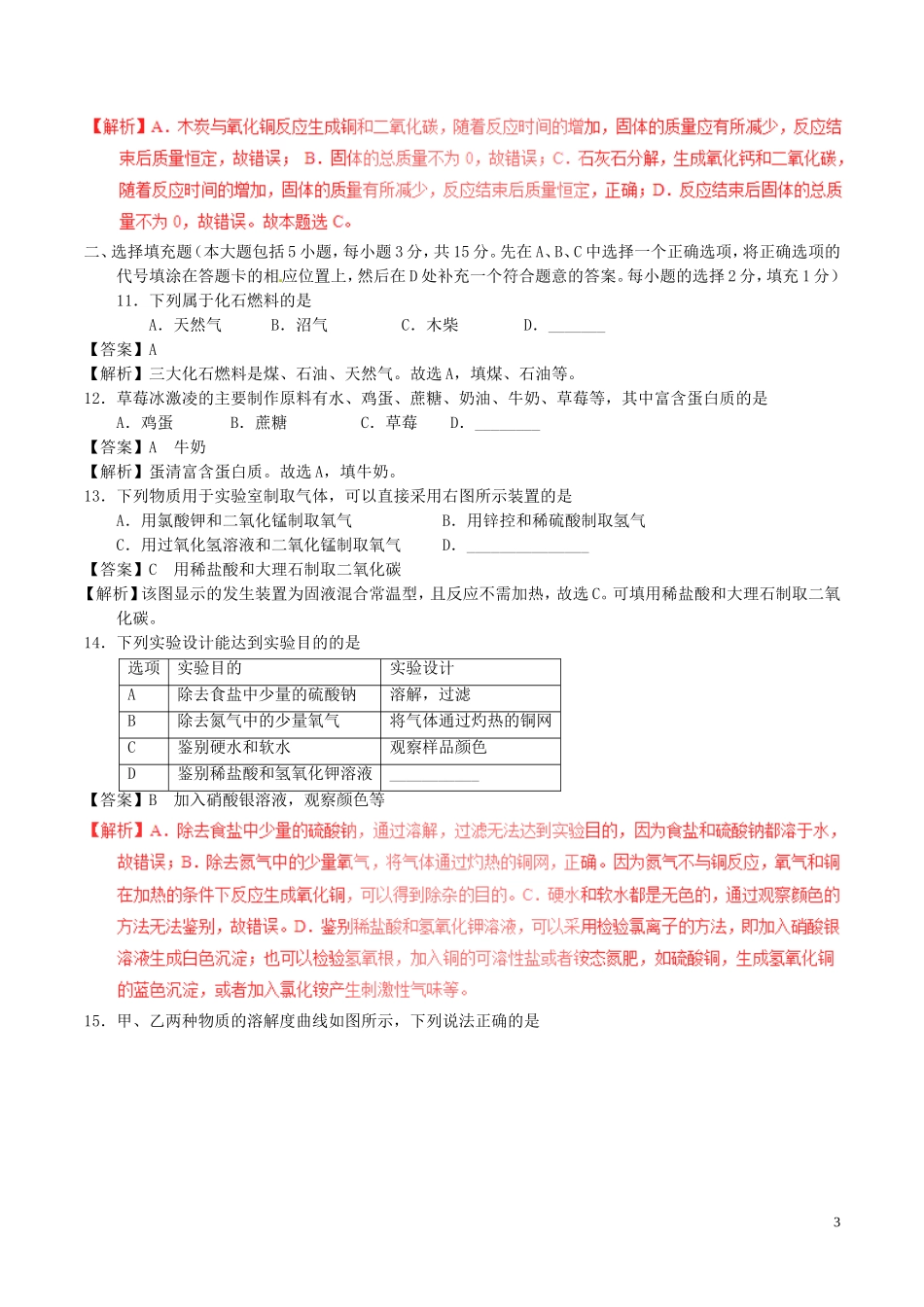 江西省2017年中考化学真题试题（含解析）.DOC_第3页