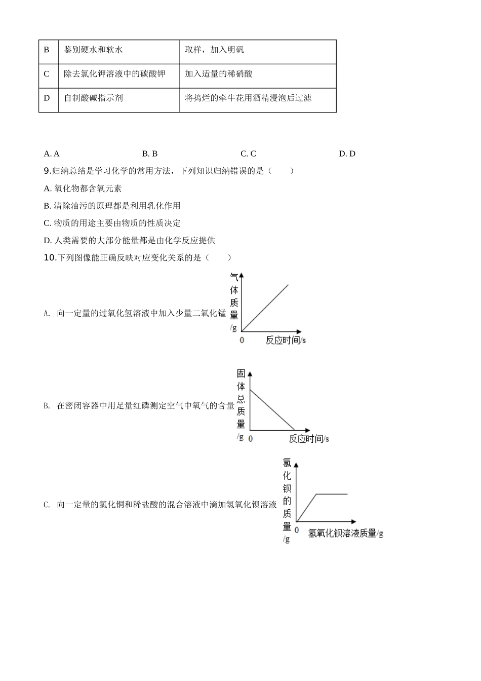 江西省2020年中考化学试题（原卷版）.doc_第3页