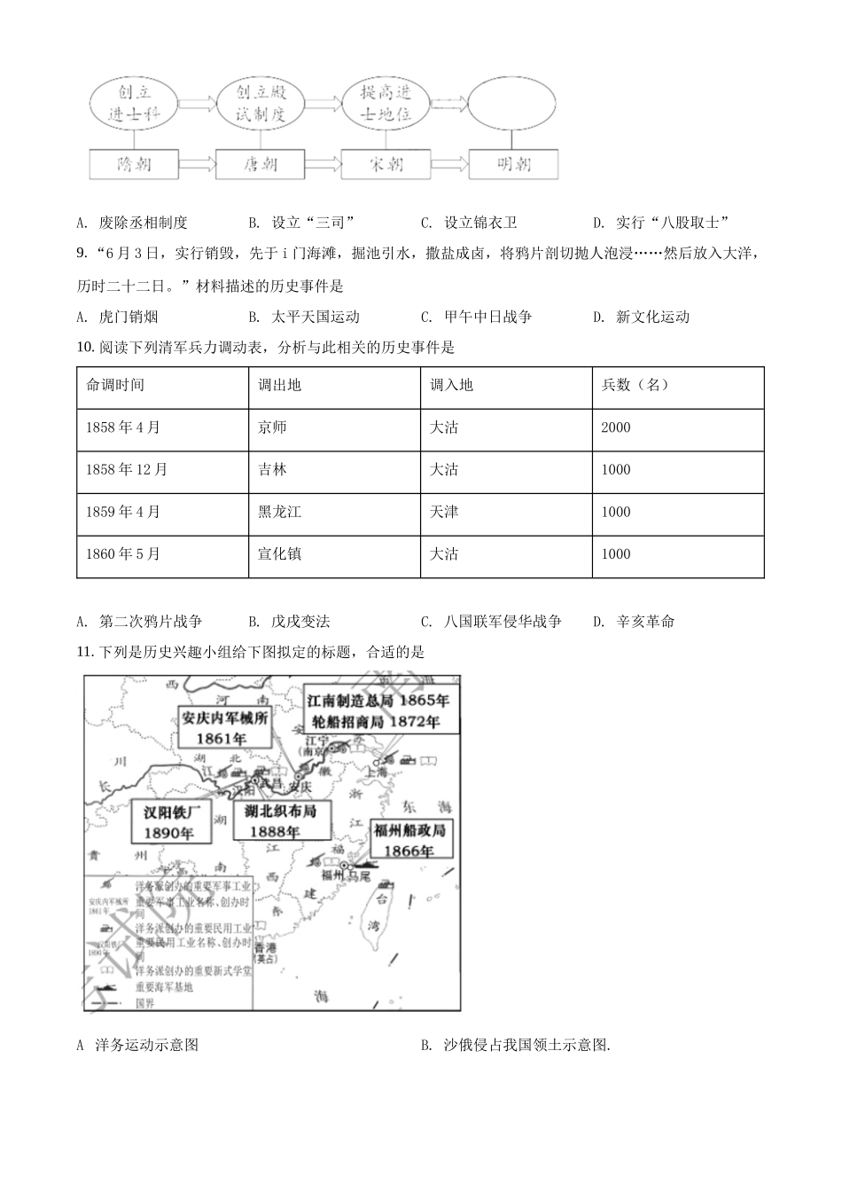 2022年江西省中考历史真题（原卷版）.docx_第2页