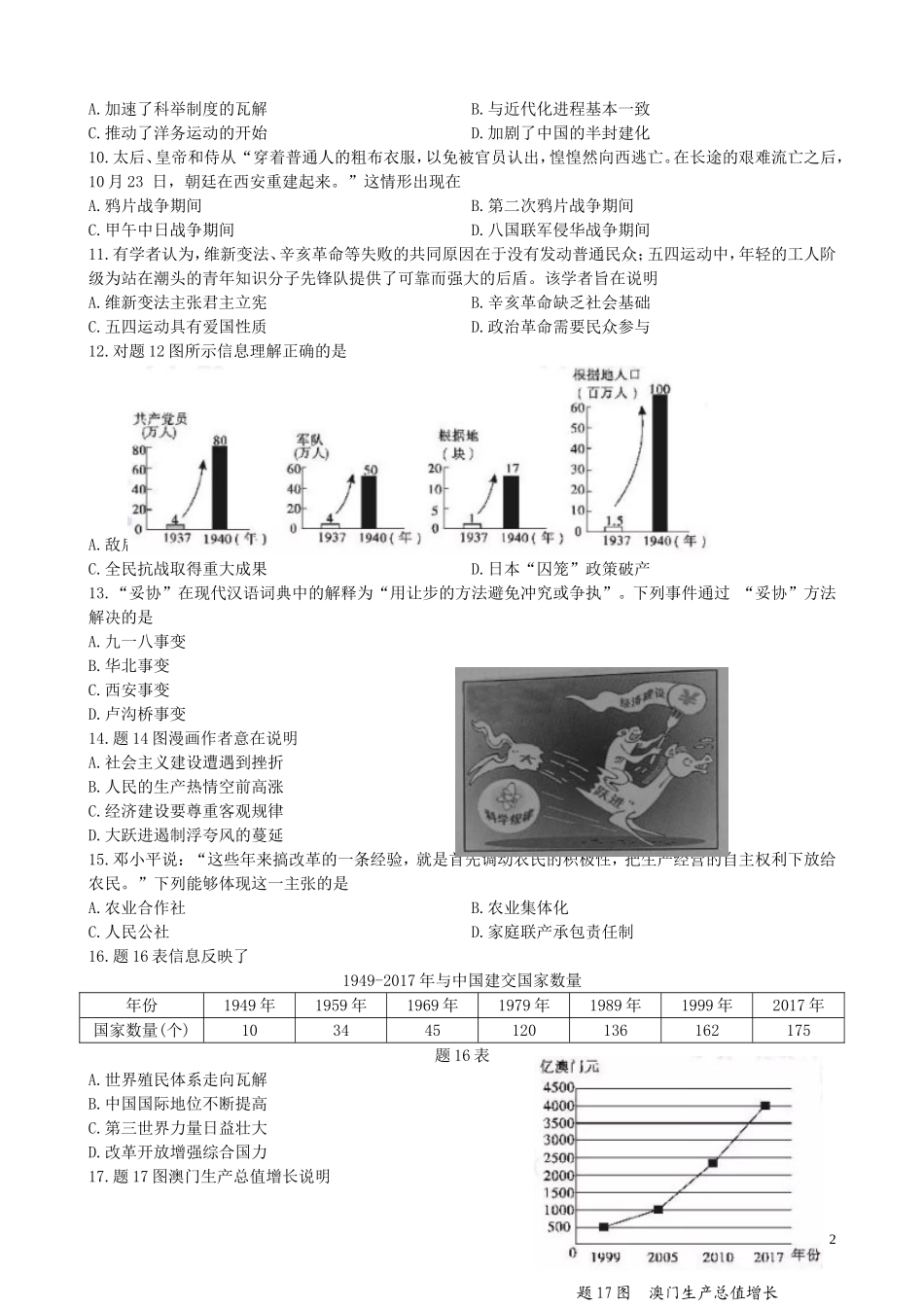 广东省2019年中考历史真题试题.doc_第2页