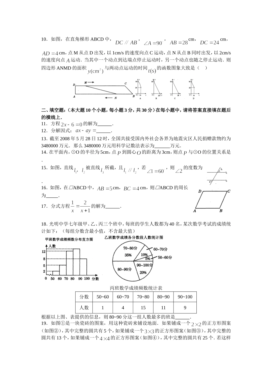 2008年重庆市中考数学试题及答案.doc_第2页