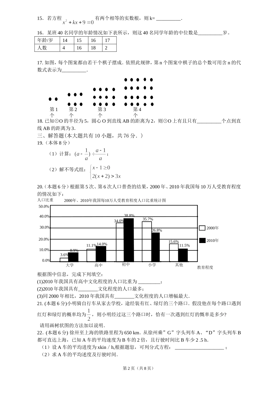 2011年江苏省徐州市中考数学试题(含答案).doc_第2页