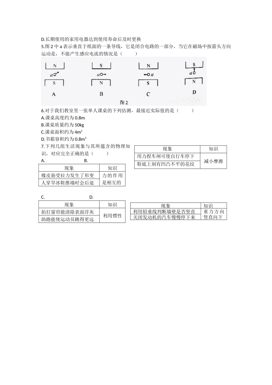 2016年天津市中考物理试题及答案.docx_第2页
