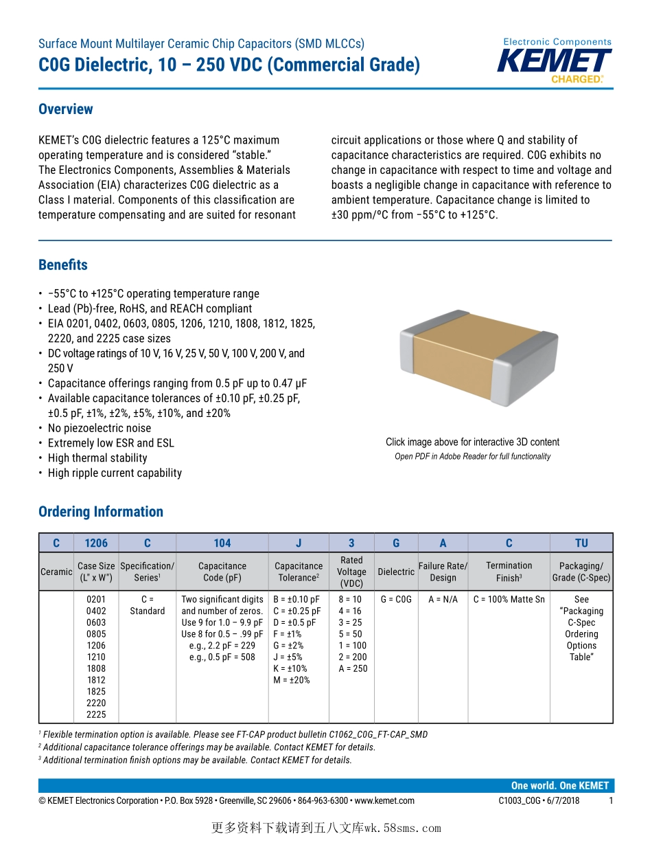 IC封装资料_电容_C0603C100J5GACTU.pdf_第1页