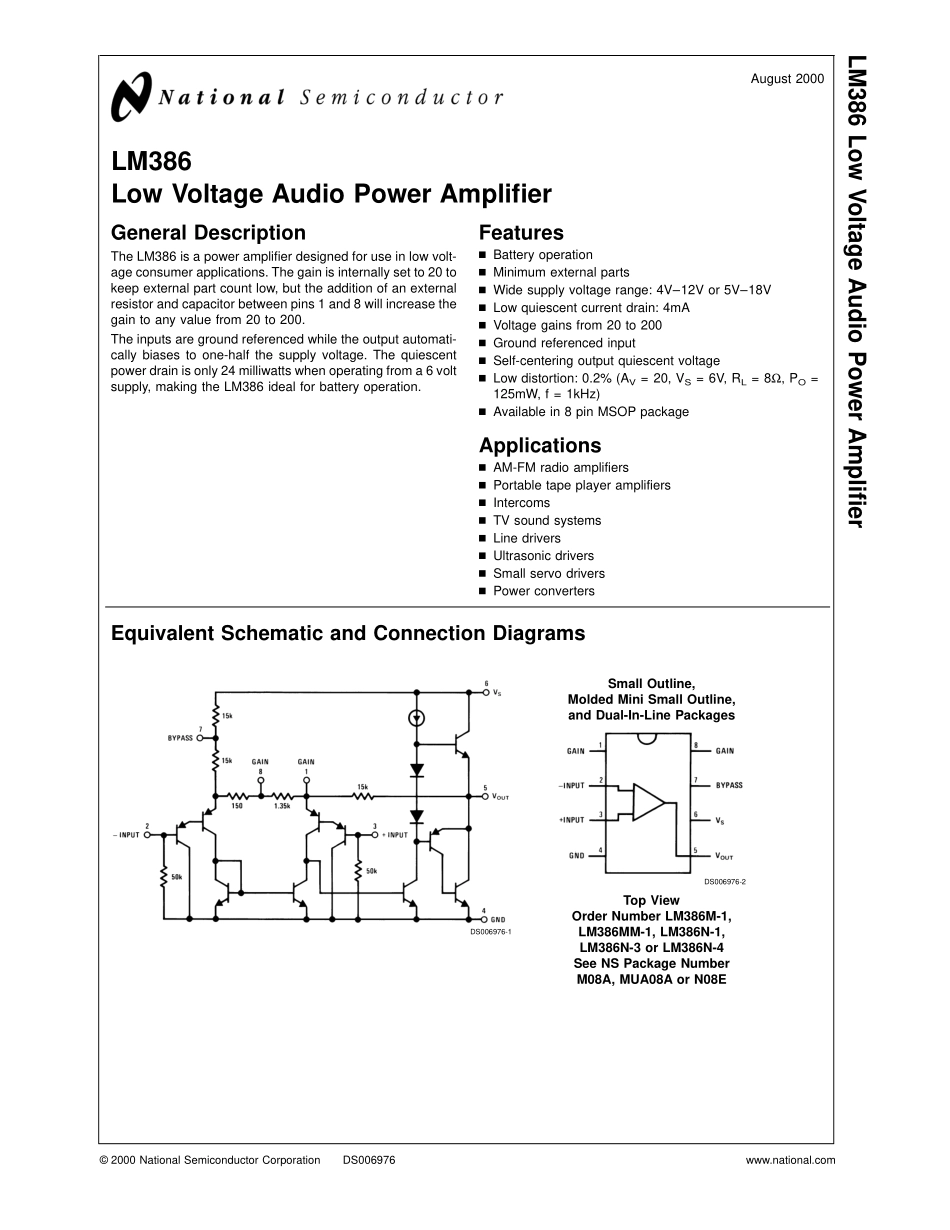 IC封装资料_专用放大器_LM386M-1.pdf_第2页