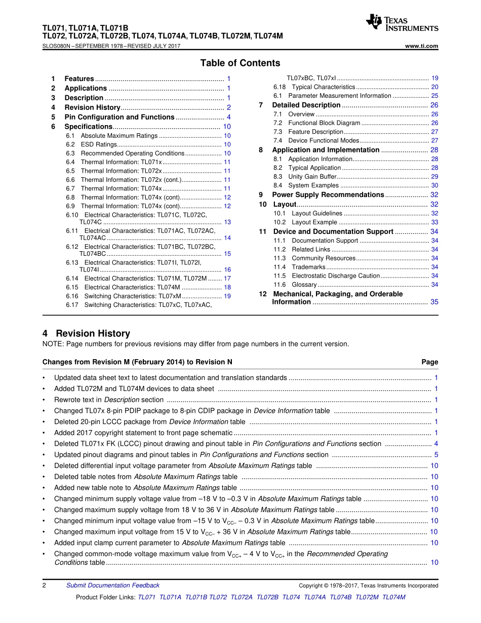 IC封装资料_运算放大器_TL074CDRG4.pdf_第2页