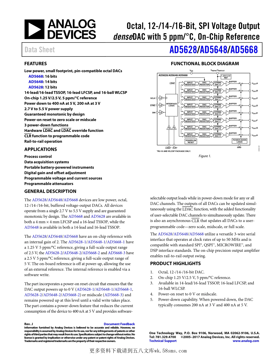 IC封装资料_数据转换器_AD5628BCPZ-2-RL7.pdf_第1页