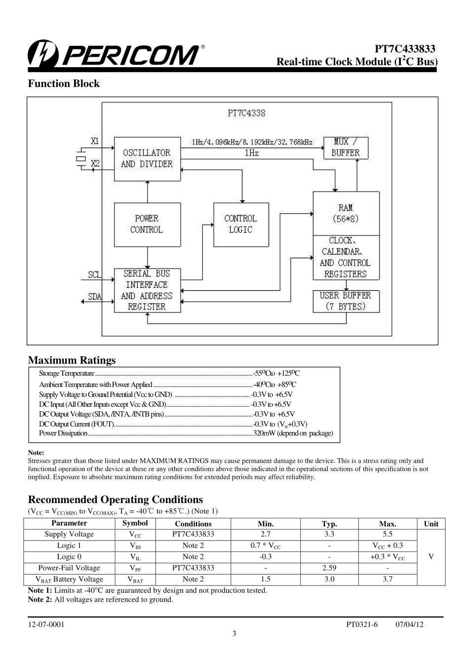 IC封装资料_时钟管理_PT7C433833UE.pdf_第3页