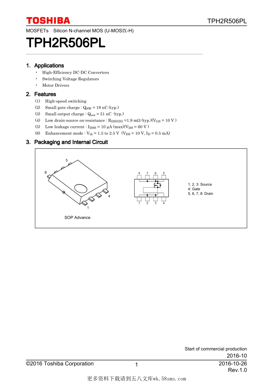 IC封装资料_三极管_TPH2R506PL_L1Q.pdf_第1页