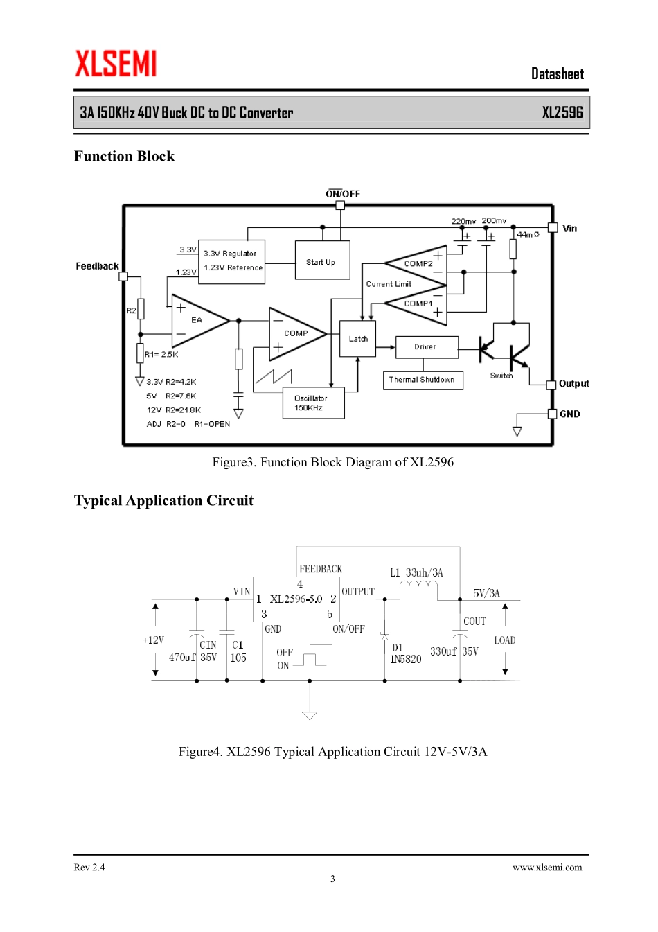 IC封装资料_电源管理芯片_XL2596T.pdf_第3页