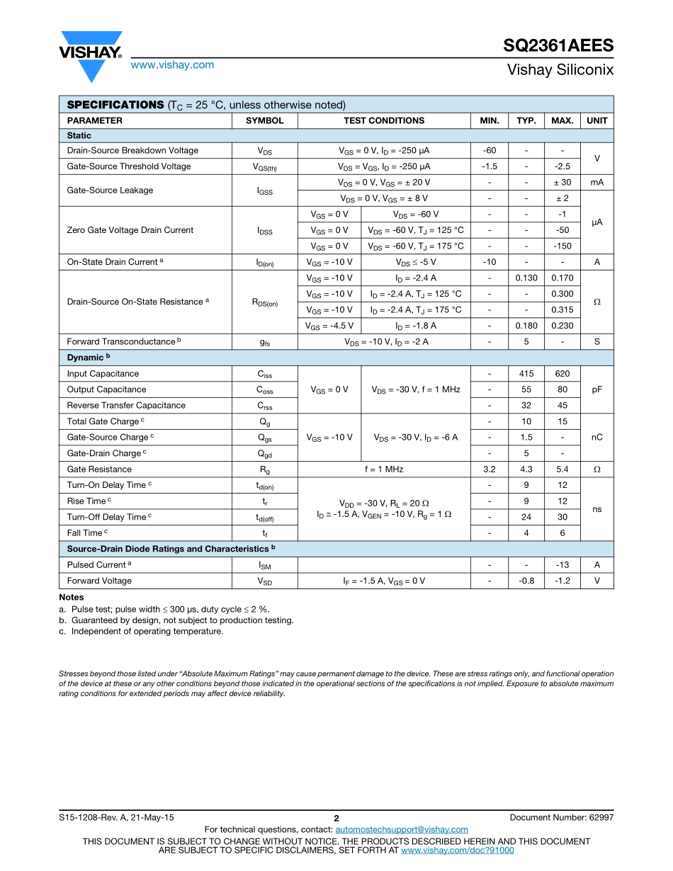 IC封装资料_三极管_SQ2361AEES-T1_GE3.pdf_第2页