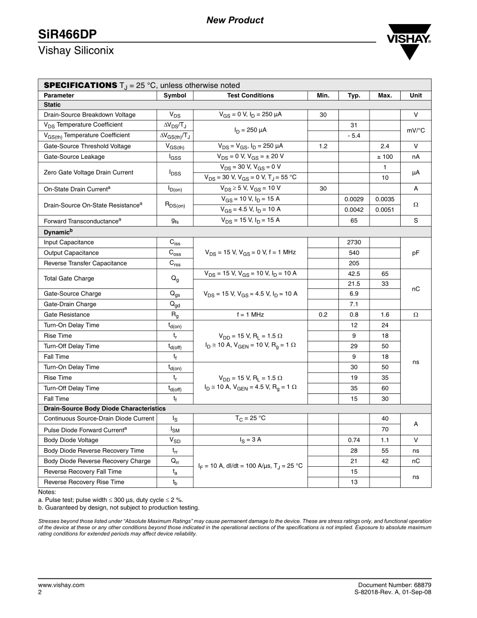 IC封装资料_三极管_SIR466DP-T1-GE3.pdf_第2页