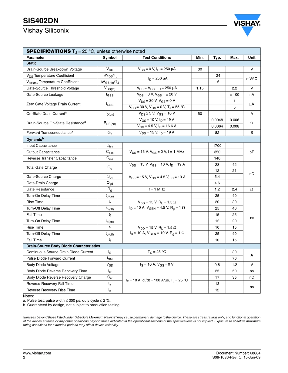 IC封装资料_三极管_SIS402DN-T1-GE3.pdf_第2页