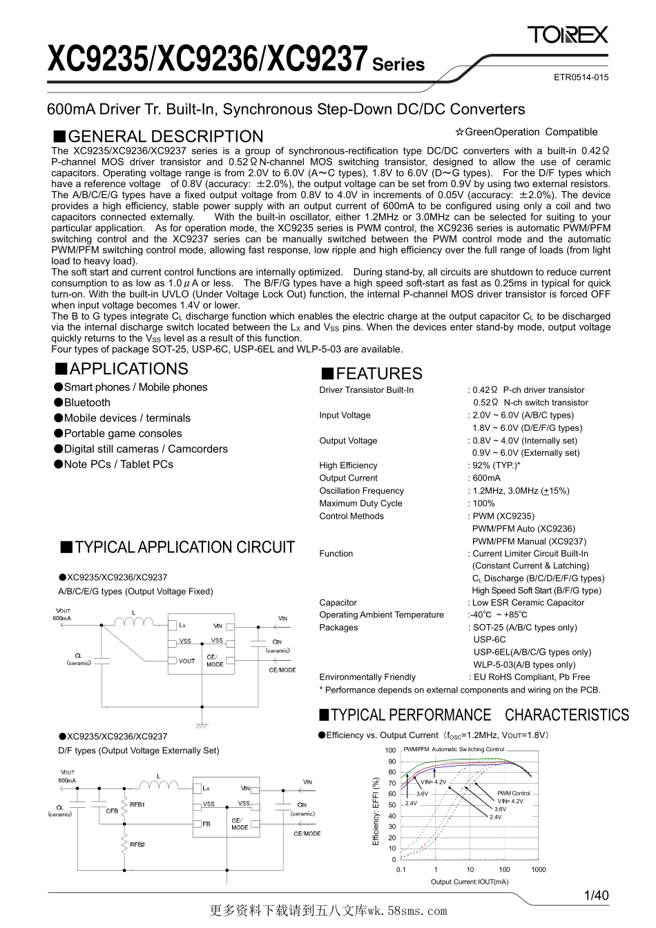 IC封装资料_电源管理芯片_XC9236A33CMR-G.pdf_第1页