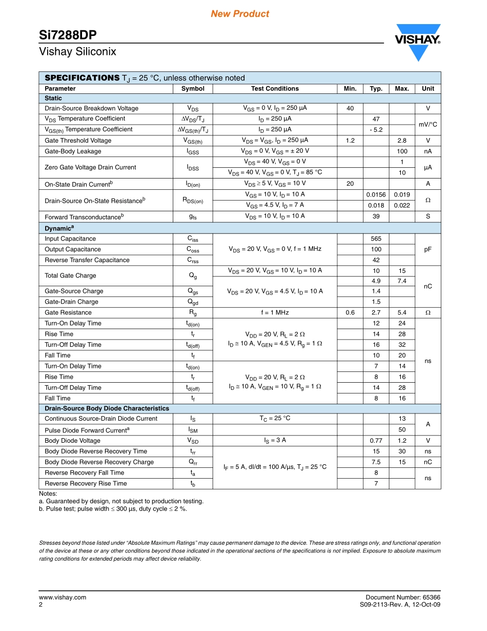 IC封装资料_三极管_SI7288DP-T1-GE3.pdf_第2页