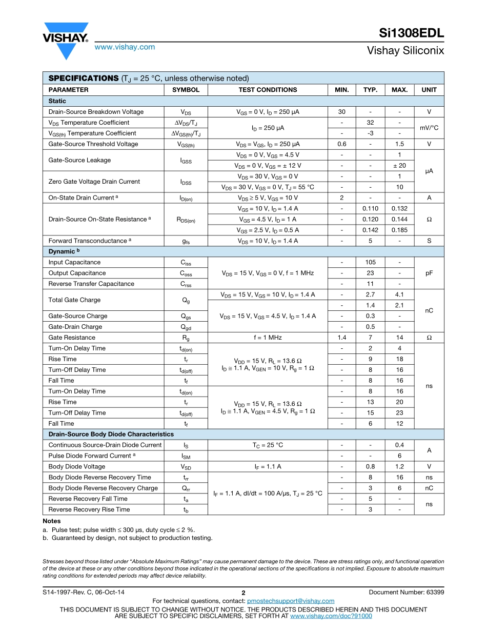 IC封装资料_三极管_SI1308EDL-T1-GE3.pdf_第2页