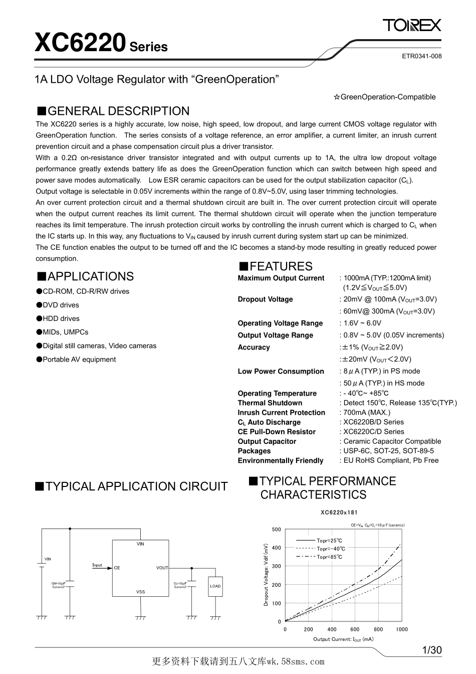 IC封装资料_电源管理芯片_XC6220B331MR-G.pdf_第1页