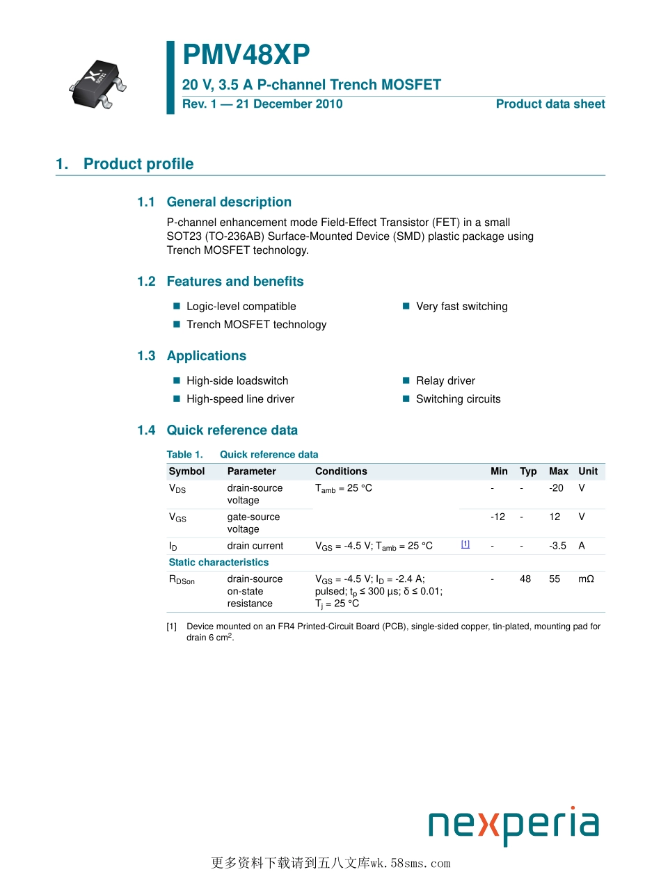 IC封装资料_三极管_PMV48XP_215.pdf_第1页