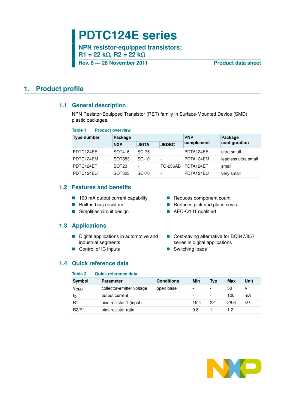 IC封装资料_三极管_PDTC124ET_215.pdf_第2页