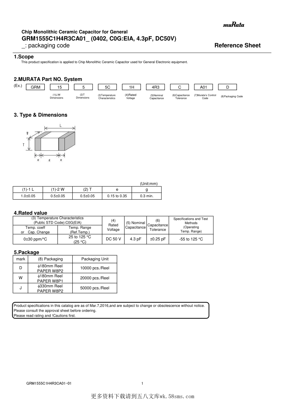IC封装资料_电容_GRM1555C1H4R3CA01D.pdf_第1页