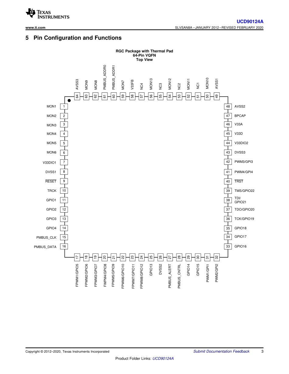 IC封装资料_电源管理芯片_UCD90124ARGCT.pdf_第3页