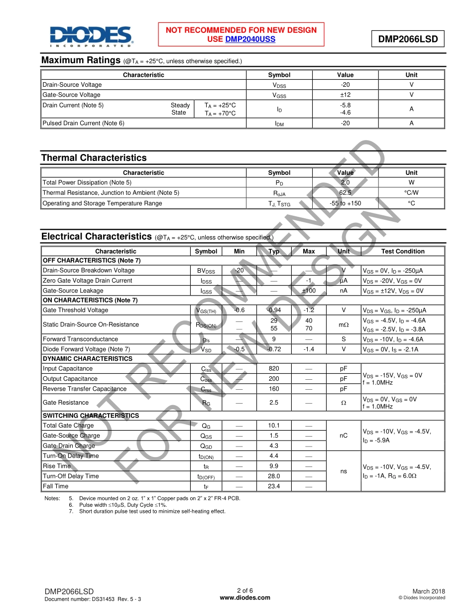 IC封装资料_三极管_DMP2066LSD-13.pdf_第2页