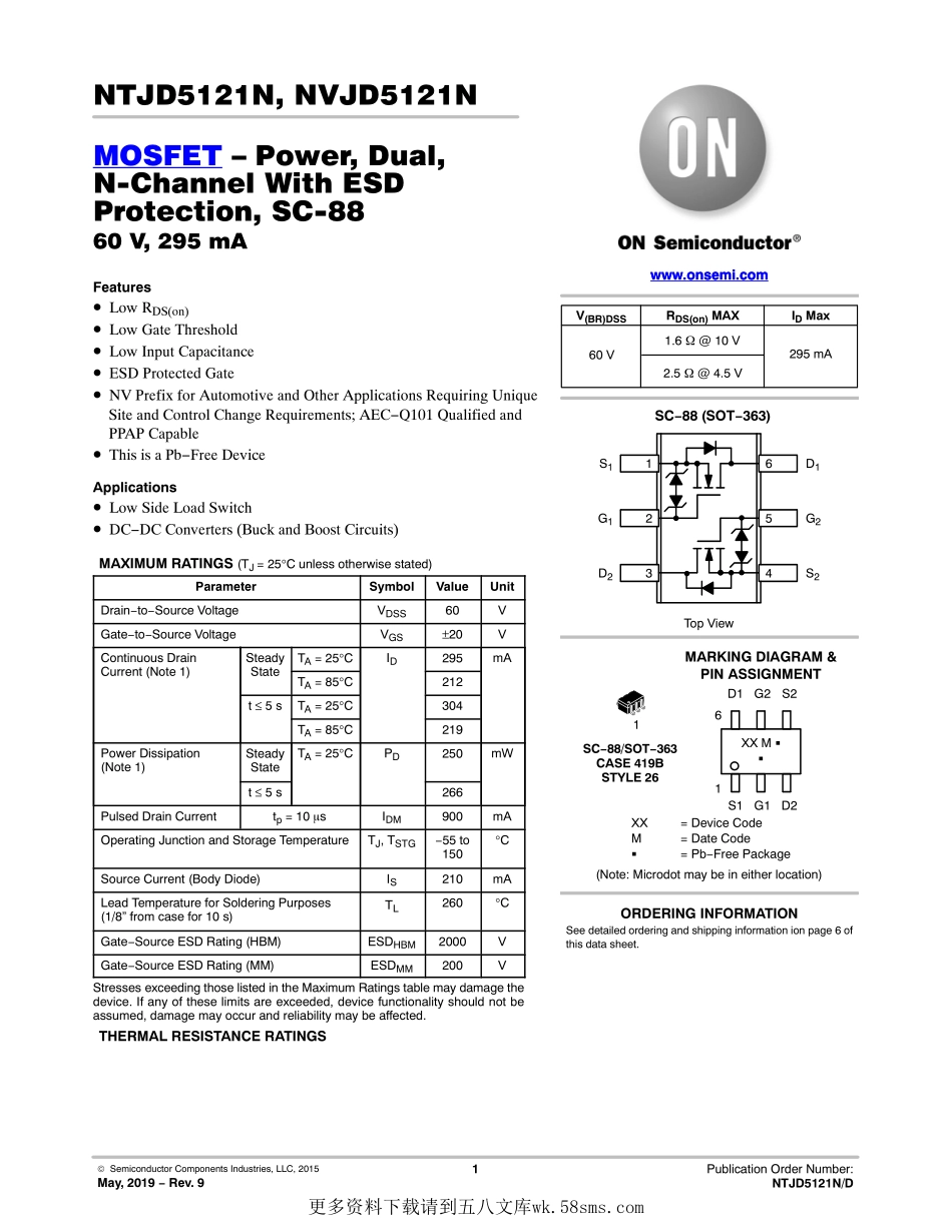 IC封装资料_三极管_DMN63D8LDW-7.pdf_第1页