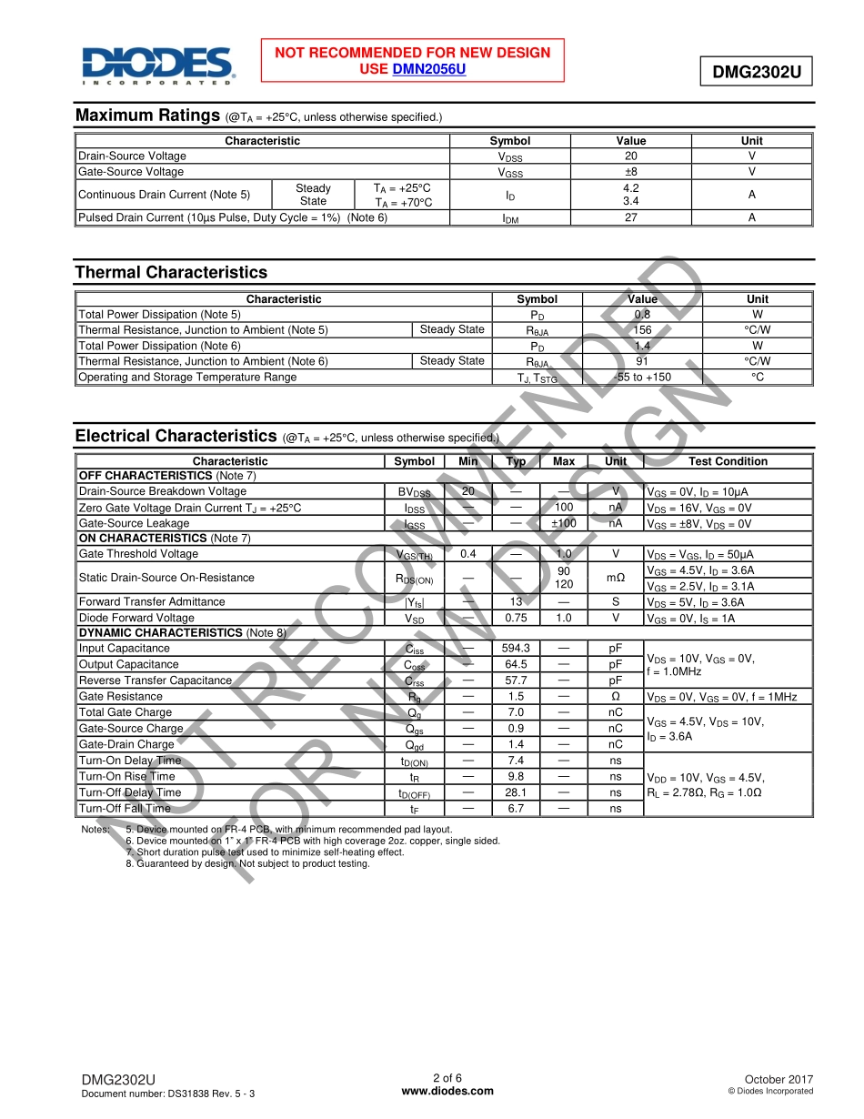 IC封装资料_三极管_DMG2302U-7.pdf_第2页