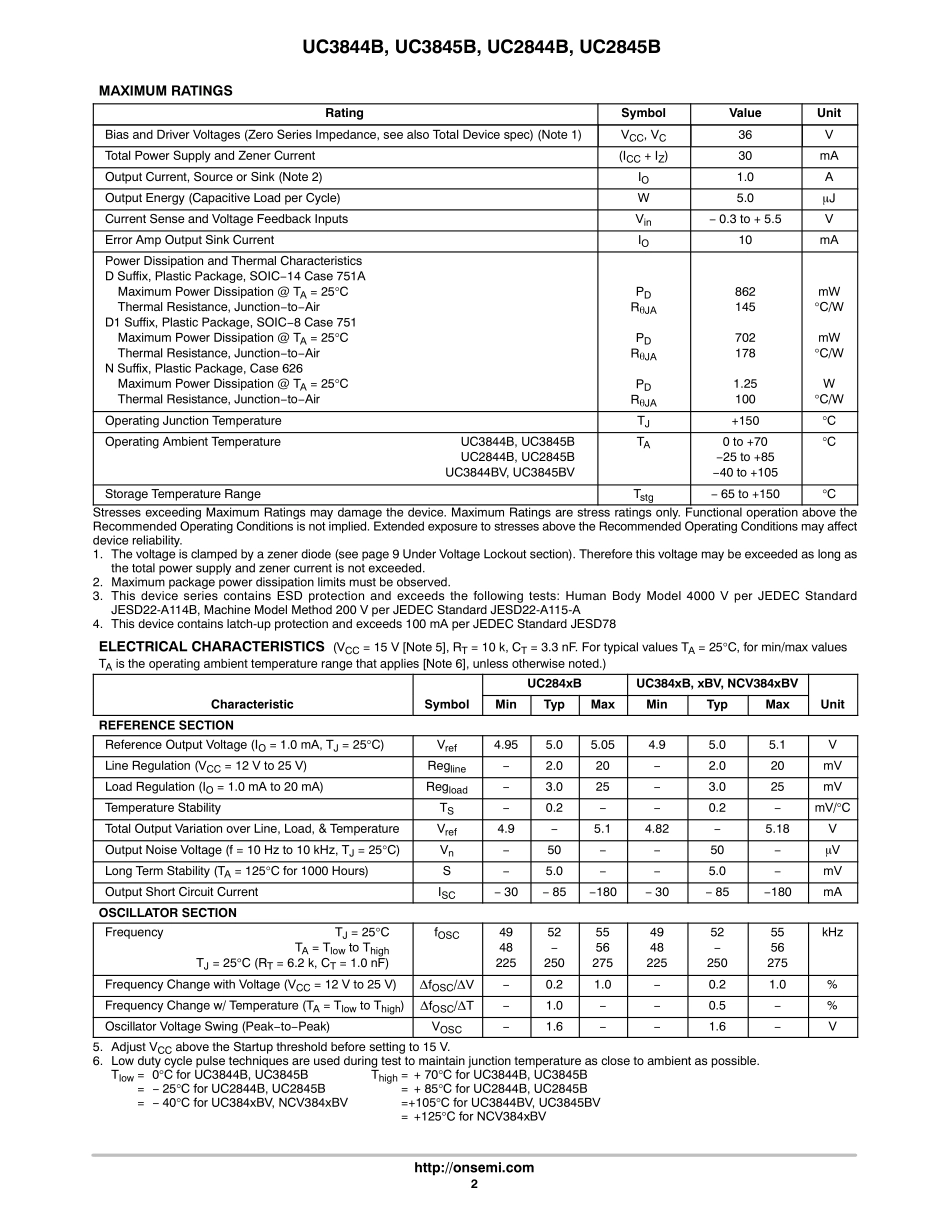 IC封装资料_电源管理芯片_UC3844BNG.pdf_第2页