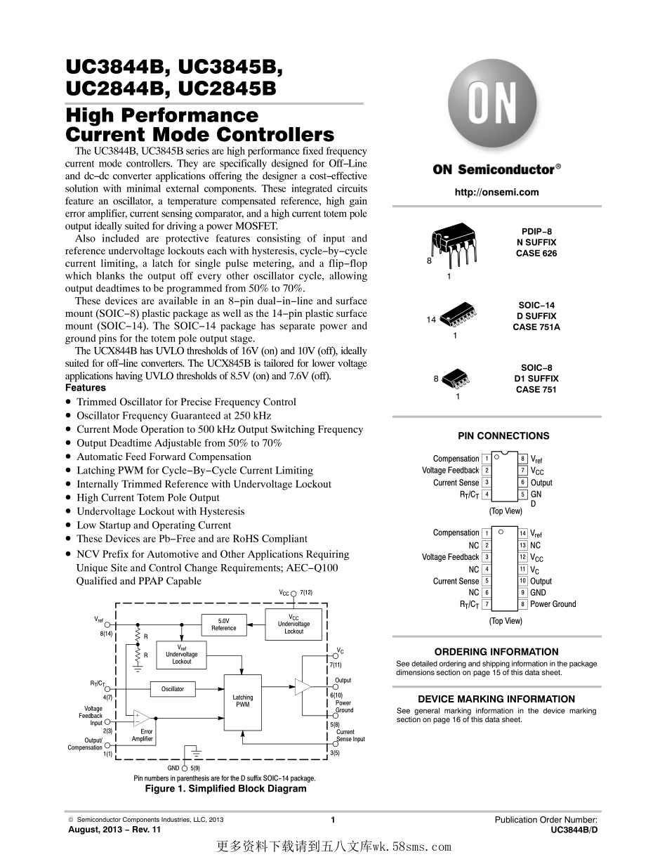 IC封装资料_电源管理芯片_UC2844BD1R2G.pdf_第1页