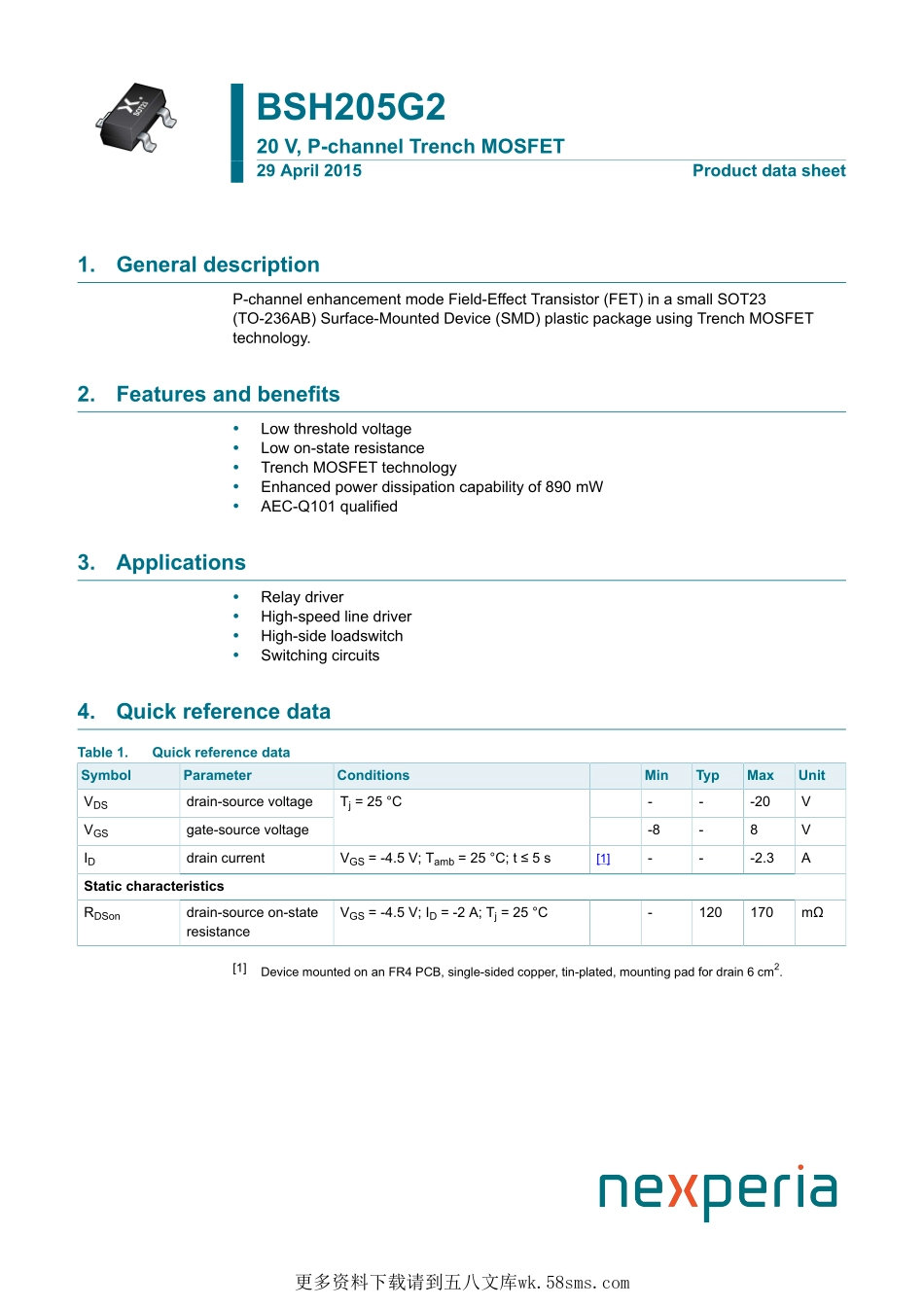 IC封装资料_三极管_BSH205G2VL.pdf_第1页