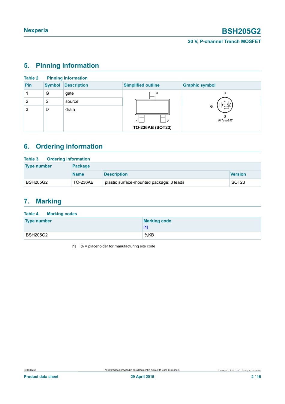 IC封装资料_三极管_BSH205G2VL.pdf_第2页