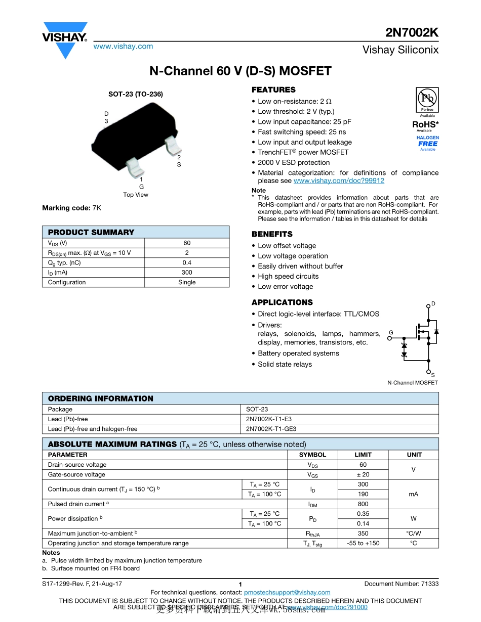 IC封装资料_三极管_2N7002K-T1-GE3.pdf_第1页