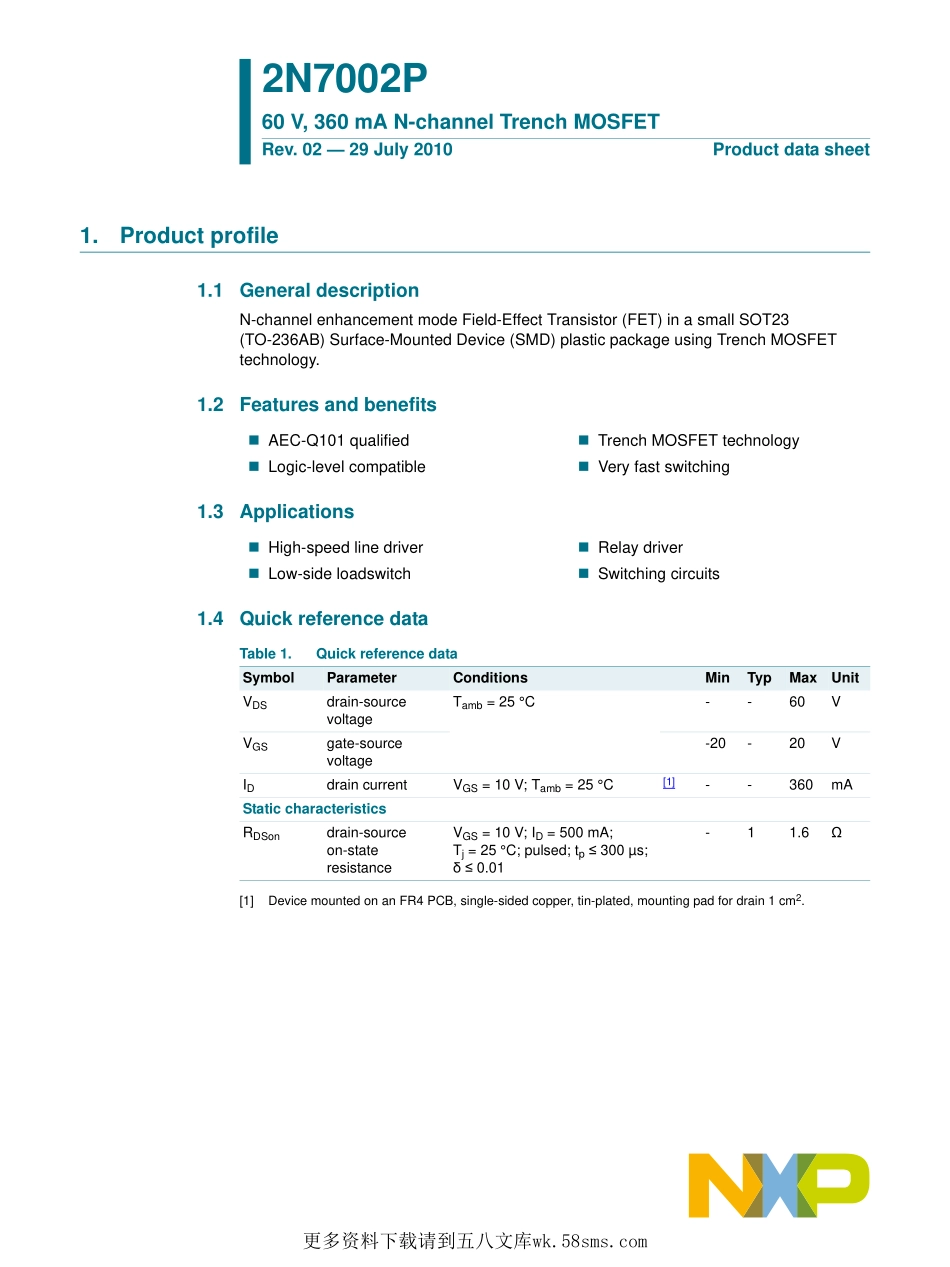 IC封装资料_三极管_2N7002P_215.pdf_第1页