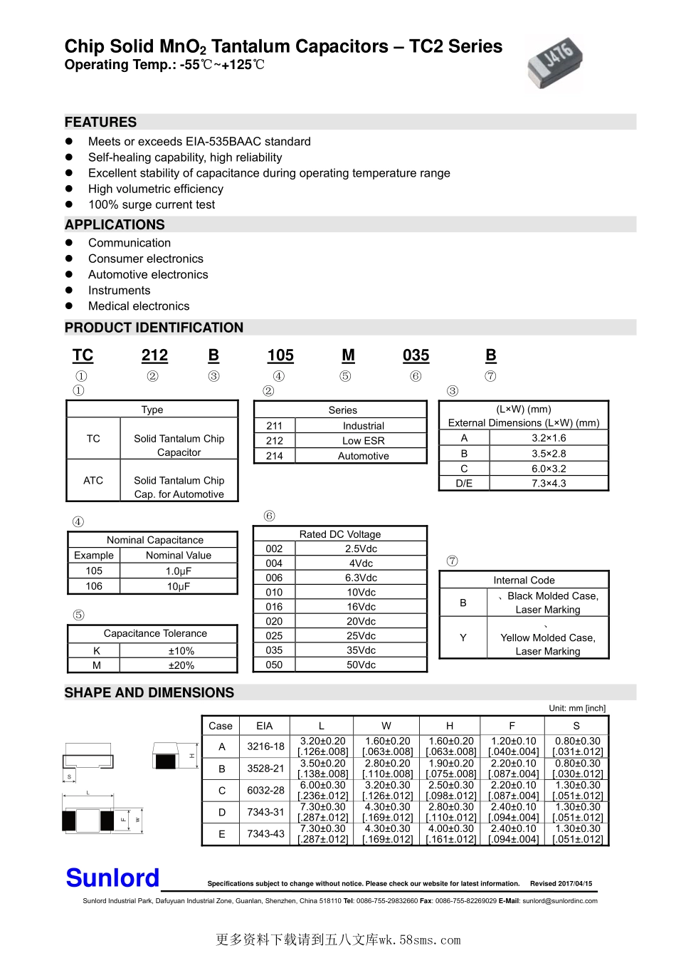 IC封装资料_电容_TC212A106K010B.pdf_第1页