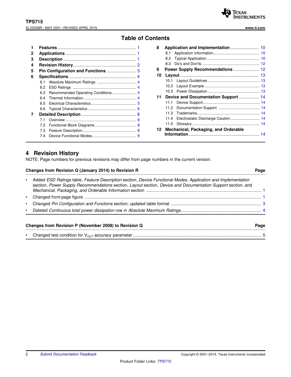 IC封装资料_电源管理芯片_TPS71533DCKR.pdf_第2页