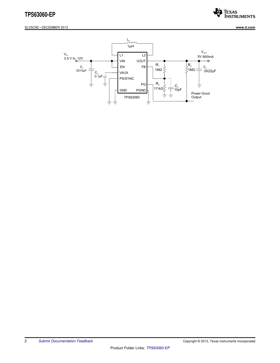 IC封装资料_电源管理芯片_TPS63060MDSCTEP.pdf_第2页