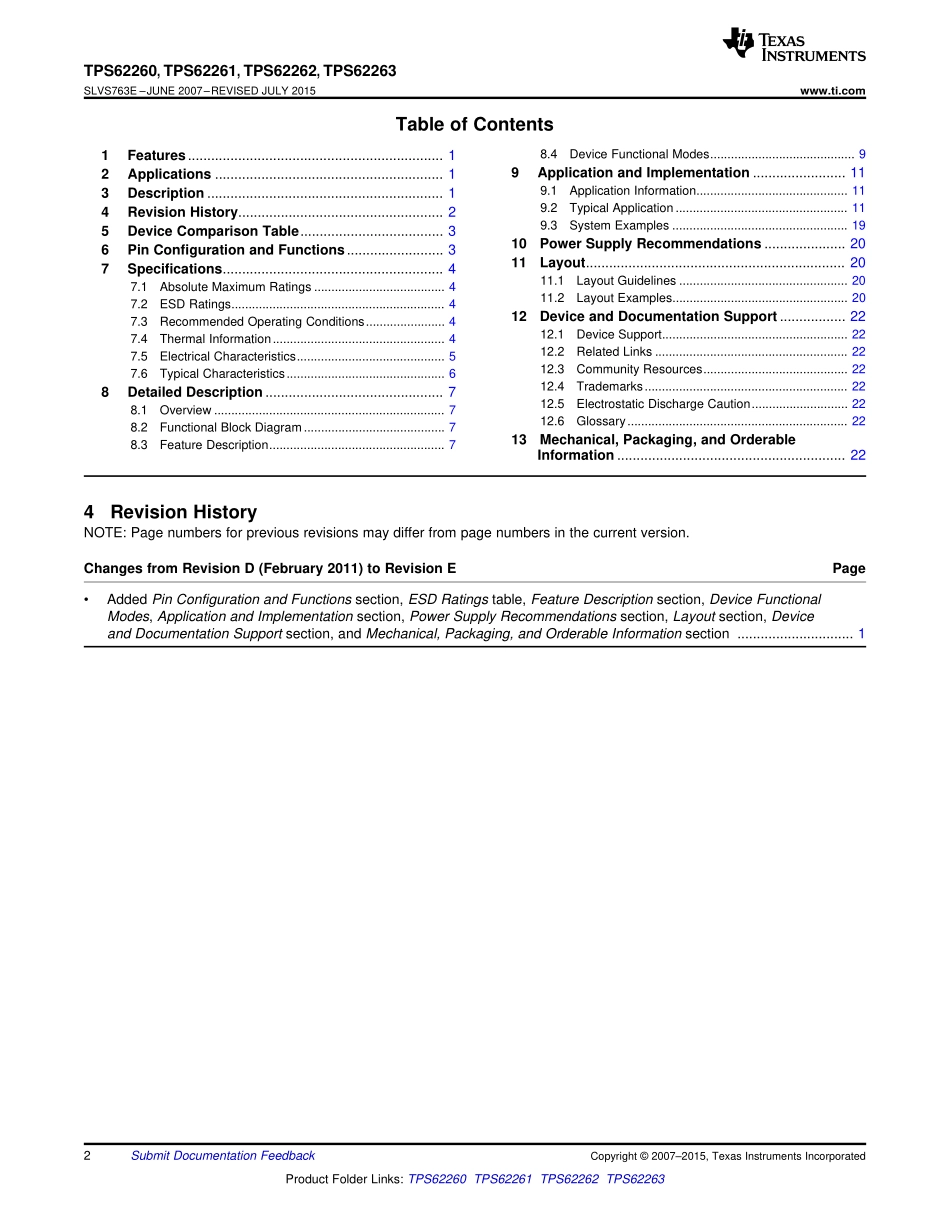 IC封装资料_电源管理芯片_TPS62262DRVR.pdf_第2页