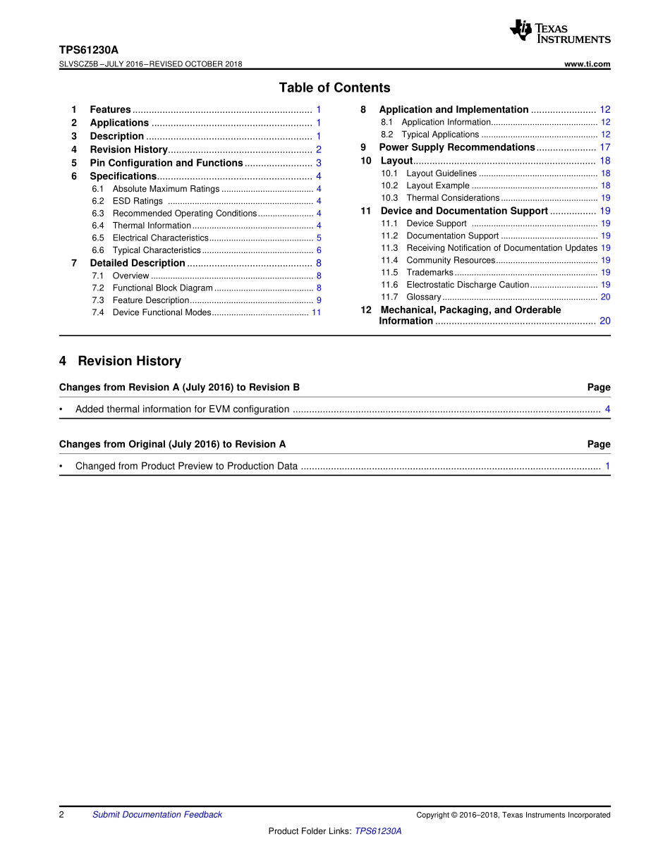 IC封装资料_电源管理芯片_TPS61230ARNSR.pdf_第2页