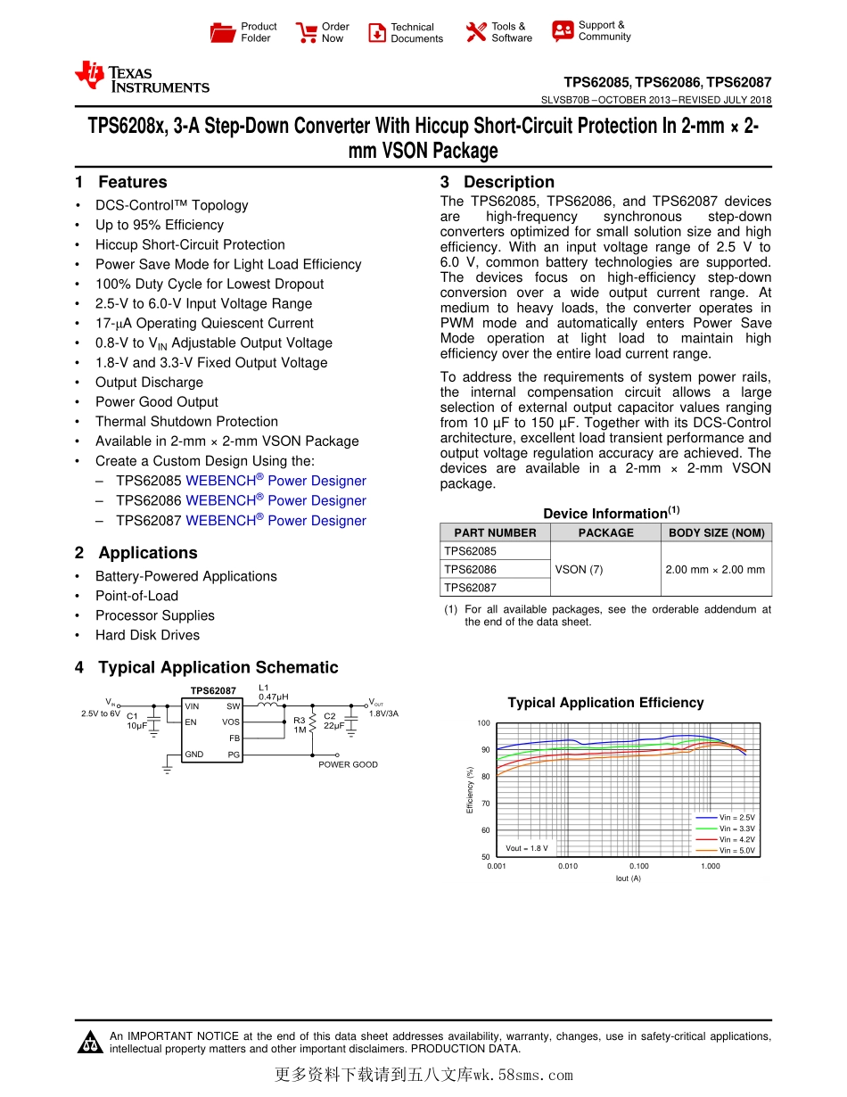 IC封装资料_电源管理芯片_TPS62085RLTR.pdf_第1页