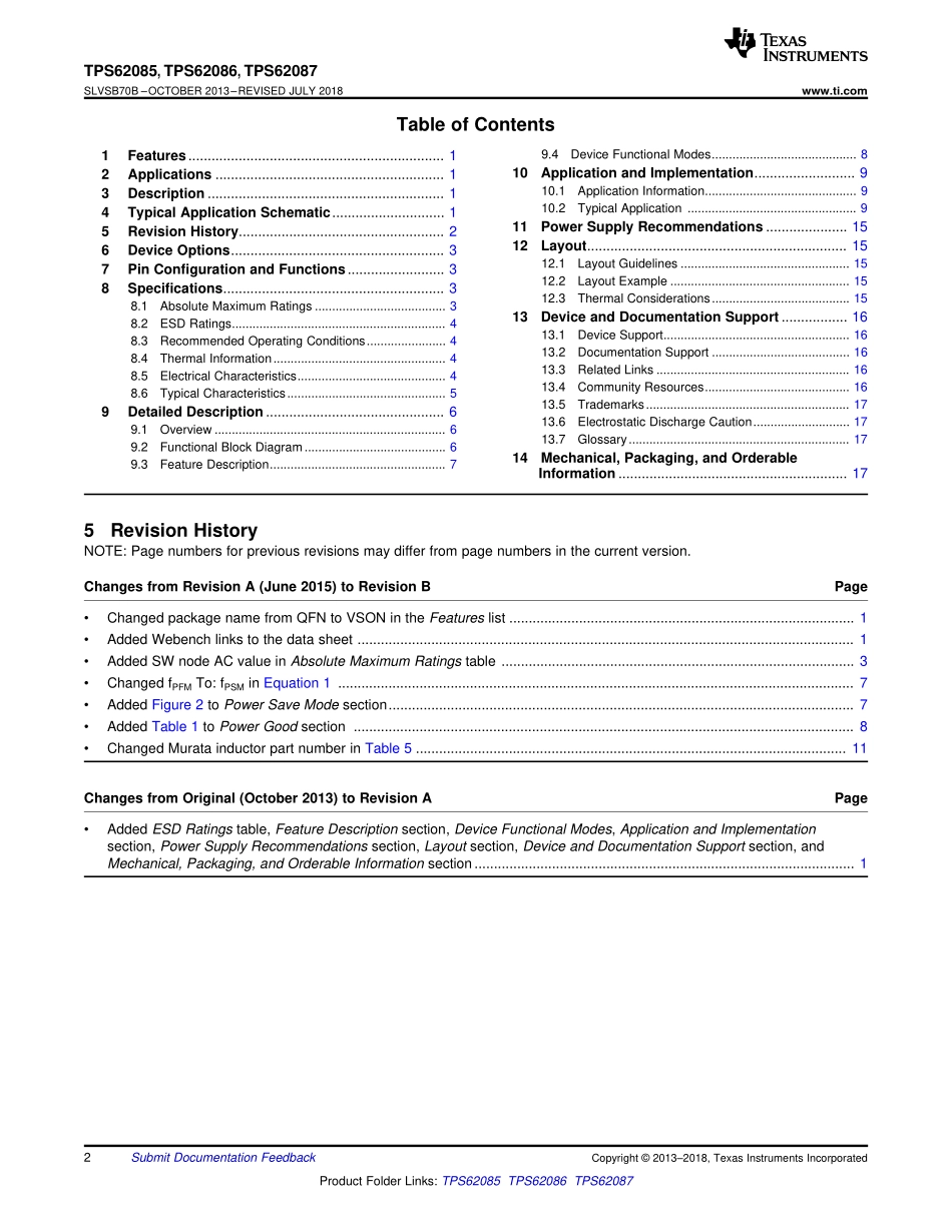 IC封装资料_电源管理芯片_TPS62085RLTR.pdf_第2页